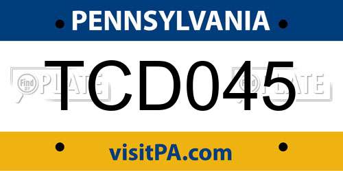 TCD045 Pennsylvania License Plate