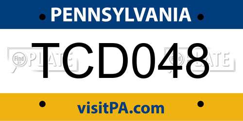 TCD048 Pennsylvania License Plate