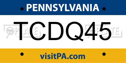 TCDQ45 Pennsylvania License Plate