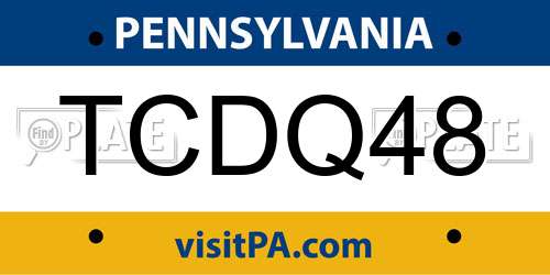 TCDQ48 Pennsylvania License Plate