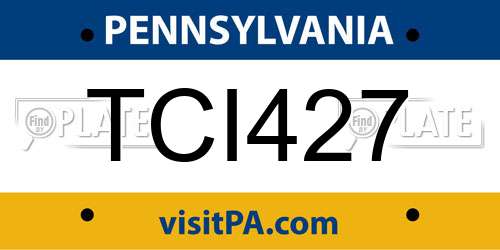 TCI427 Pennsylvania License Plate