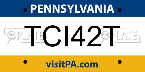 TCI42T Pennsylvania License Plate