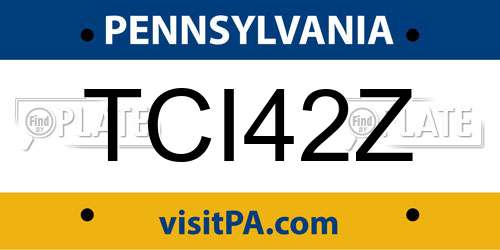 TCI42Z Pennsylvania License Plate