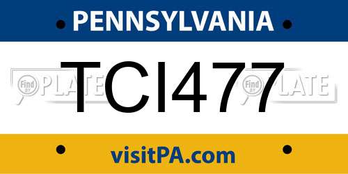 TCI477 Pennsylvania License Plate
