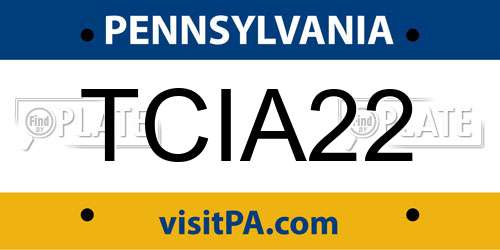 TCIA22 Pennsylvania License Plate