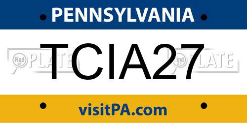 TCIA27 Pennsylvania License Plate