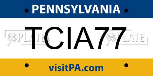 TCIA77 Pennsylvania License Plate