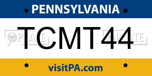 TCMT44 Pennsylvania License Plate