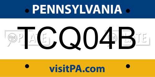 TCQ04B Pennsylvania License Plate