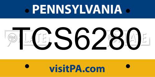TCS6280 Pennsylvania License Plate