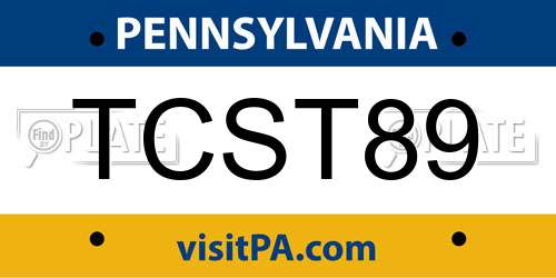 TCST89 Pennsylvania License Plate
