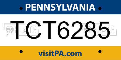 TCT6285 Pennsylvania License Plate
