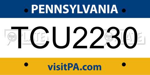 TCU2230 Pennsylvania License Plate