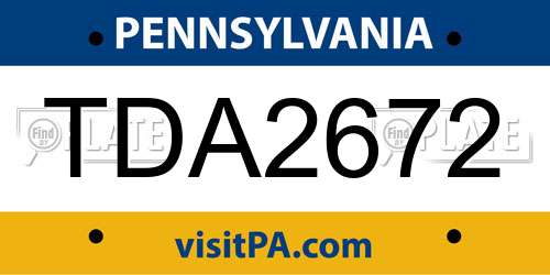 TDA2672 Pennsylvania License Plate