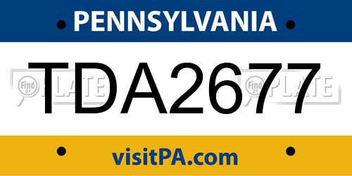 TDA2677 Pennsylvania License Plate