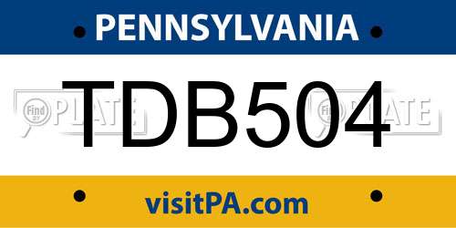 TDB504 Pennsylvania License Plate