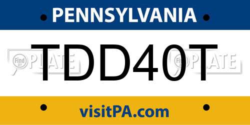 TDD40T Pennsylvania License Plate