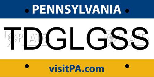 TDGLGSS Pennsylvania License Plate