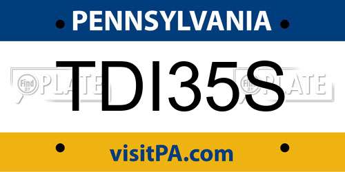 TDI35S Pennsylvania License Plate