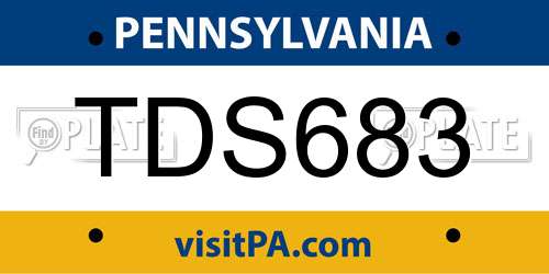 TDS683 Pennsylvania License Plate