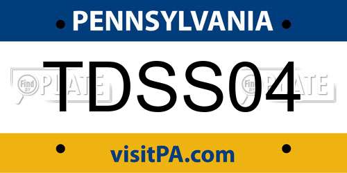 TDSS04 Pennsylvania License Plate