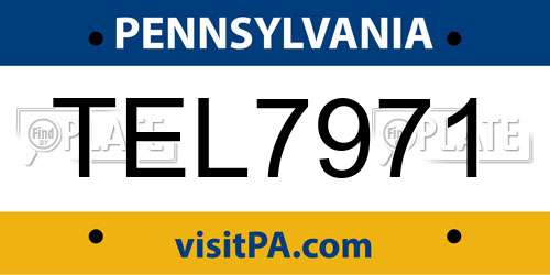 TEL7971 Pennsylvania License Plate
