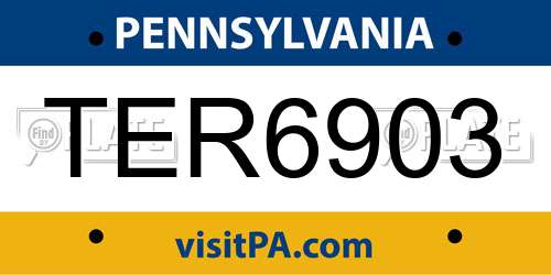 TER6903 Pennsylvania License Plate