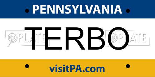 TERBO Pennsylvania License Plate