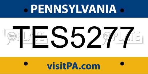 TES5277 Pennsylvania License Plate