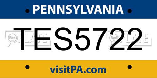 TES5722 Pennsylvania License Plate
