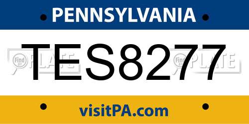 TES8277 Pennsylvania License Plate