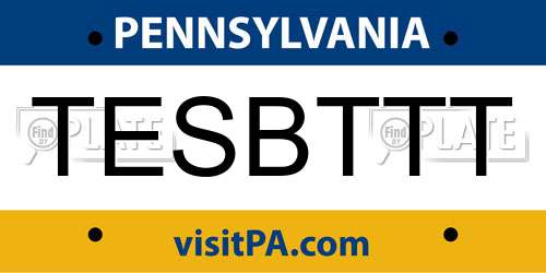 TESBTTT Pennsylvania License Plate