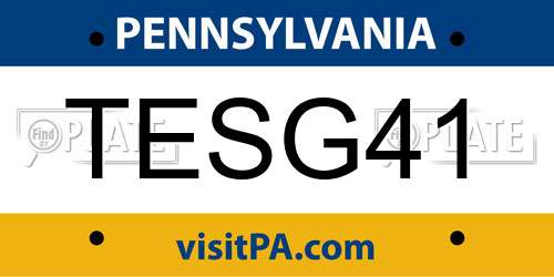 TESG41 Pennsylvania License Plate