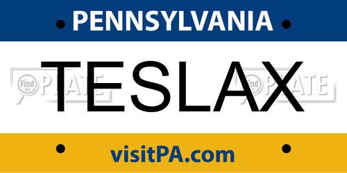 TESLAX Pennsylvania License Plate