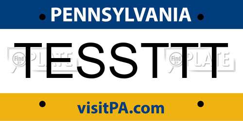 TESSTTT Pennsylvania License Plate