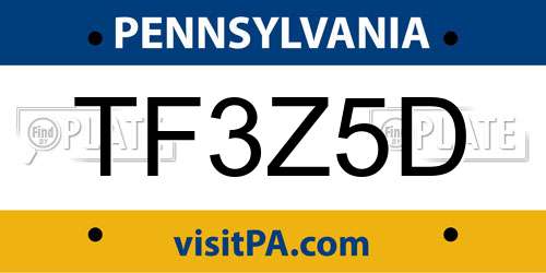 TF3Z5D Pennsylvania License Plate