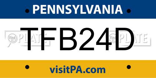 TFB24D Pennsylvania License Plate