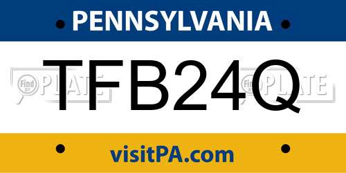 TFB24Q Pennsylvania License Plate