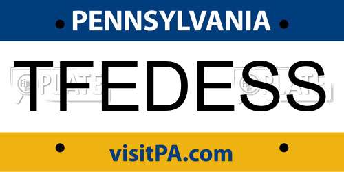 TFEDESS Pennsylvania License Plate