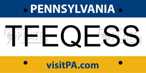 TFEQESS Pennsylvania License Plate