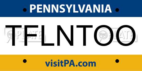 TFLNTOO Pennsylvania License Plate