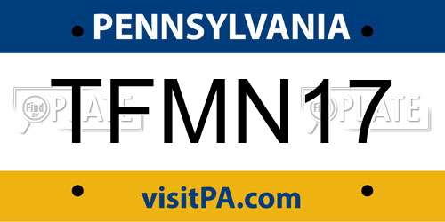TFMN17 Pennsylvania License Plate