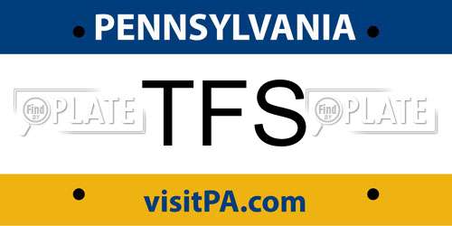 TFS Pennsylvania License Plate