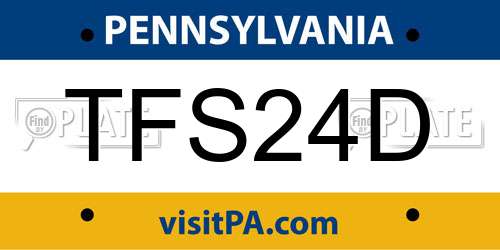 TFS24D Pennsylvania License Plate