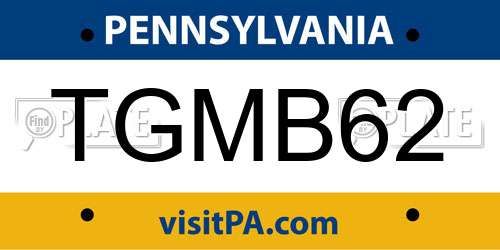 TGMB62 Pennsylvania License Plate