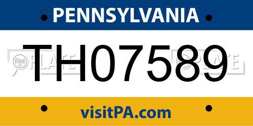 TH07589 Pennsylvania License Plate