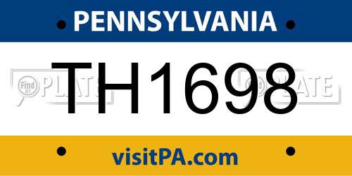 TH1698 Pennsylvania License Plate