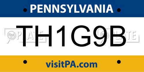 TH1G9B Pennsylvania License Plate