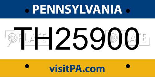 TH25900 Pennsylvania License Plate