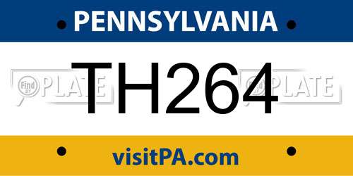 TH264 Pennsylvania License Plate